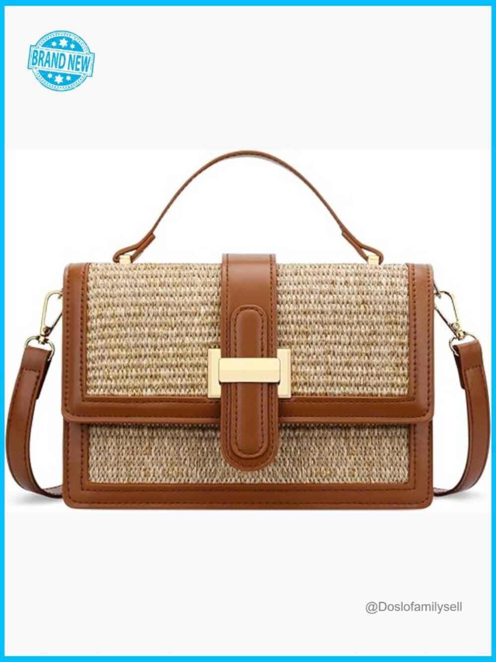 Straw Crossbody Bag Top Handle Shoulder Clutch Summer Beach Purse Adjustable